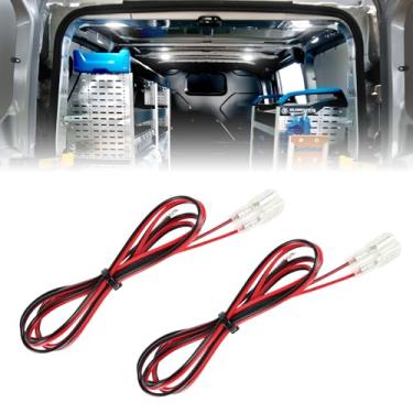 Imagem de 2 peças Van Cargo Room Luzes LED Conector Pigtail Chicote de fios para Ford Transit 2015-2024 150/250/350/350 HD Van Connect E-Transit