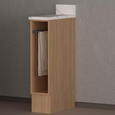 Imagem de Armário de Cozinha Balcão Nicho Toalheiro 20cm com Tampo e Rodapé Copa