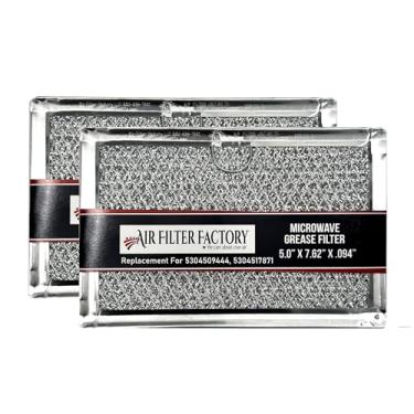 Imagem de Pacote com 2 filtros de óleo de filtro de ar compatíveis de substituição para filtros de óleo de micro-ondas Frigidaire 5304509444 de malha de alumínio