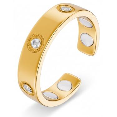 Imagem de MagnetRX® Anel de terapia magnética para mulheres – Anel de cristal elegante para alívio da dor, circulação, cura e artrite – Anéis de dor magnética para mulheres (ouro | Tamanho do anel: 10)