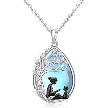 Imagem de Jewlikee Colar de prata esterlina com pingente de árvore da vida e filho para mãe, mãe, filha, presente para avó, filha, esposa