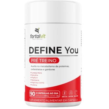 Imagem de DEFINE - Morosil + Spirulina, Cafeína, Café Verde, Picolinato de Cromo, Psyllium, Arginina e Quitosana, 90 Cápsulas, Fortalvit
