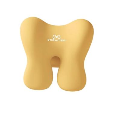 Imagem de predolo Almofada de apoio para a cabeça, pescoço e pescoço, antiderrapante, confortável, multifuncional, hipoalergênica, para cadeira de escritório, com, Amarelo