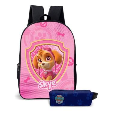 Imagem de Mochila Escolar Com Estojo Infantil Patrulha Canina  - Use Thuco, Skye