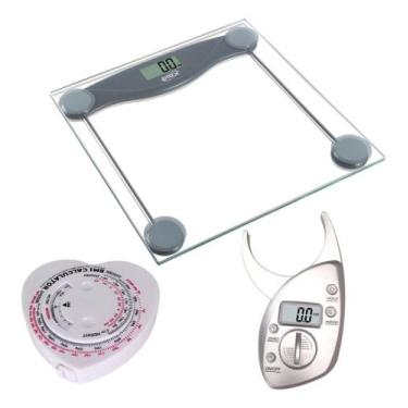 Imagem de Kit Balança Digital + Adipometro Ditital + Fita Antropomértrica Retrát