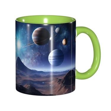 Imagem de Zeraoke Space Planet Print Canecas de café criativas, personalizadas, presente para família, tamanho de 325 ml, unissex