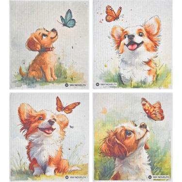 Imagem de YAY NOVELTY Panos de prato suecos – Pacote com 12 | Feito na Alemanha | Panos de esponja de celulose ultra absorventes e reutilizáveis para cozinha | Lenços de limpeza sem odor, ecológicos | Tinta à