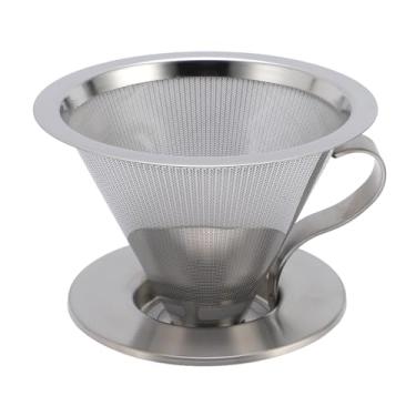 Imagem de ZJchao Gotejador de café Sem Papel, Filtro de café, Aço Inoxidável Com Cone de Filtro de Extração Ideal de Malha 300 Compatível Com a Maioria Dos Copos, Canecas ou Garrafas de Vidro