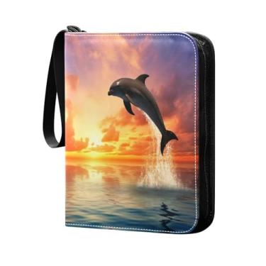 Imagem de Wassud Fichário de 4 bolsos para cartões colecionáveis Golfinho comporta 400 cartas padrão, álbum TCG CCG MTG, presentes para colecionadores, meninos e meninas