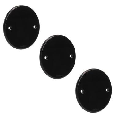 Imagem de Kit 3 Tampa Cega para Teto Redonda 3" Preta Ebony Sleek Margirius Cor: