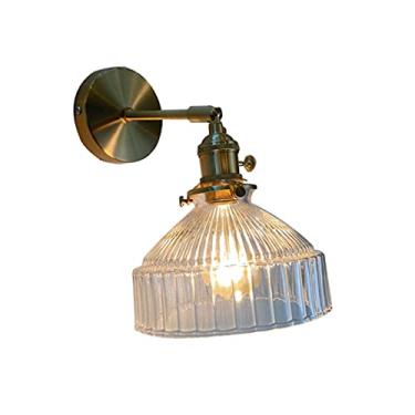 Imagem de Luminária de parede interna em vidro com interruptor, acabamento em latão, ideal para sala de estar, quarto, escritório, cozinha, loft, bar, ajustável em 180° (verde)