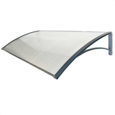 Imagem de Toldo Policarbonato 100 a 200x50cm Alta Resistência, Proteção UV area externa portas e janelas, Portas e Janelas Residenciais Brasileiras(Cinza c/translucido,200x50cm)