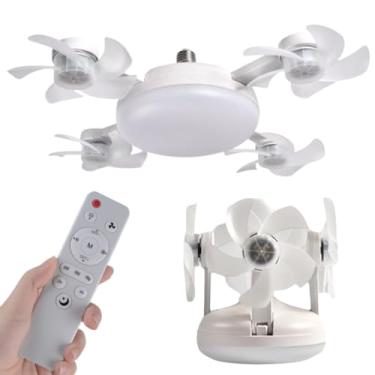 Imagem de Lâmpada Ventilador Econômica E27 com Vento Suave a Forte Iluminação LED Controle Remoto