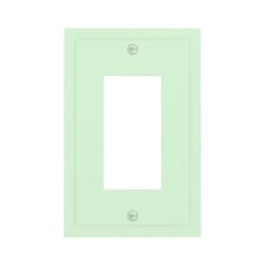 Imagem de Placa de parede decorativa verde 1 Gang Rocker/Decorator interruptor de luz de parede placa frontal interruptor de face GFCI placa de cobertura de tomada