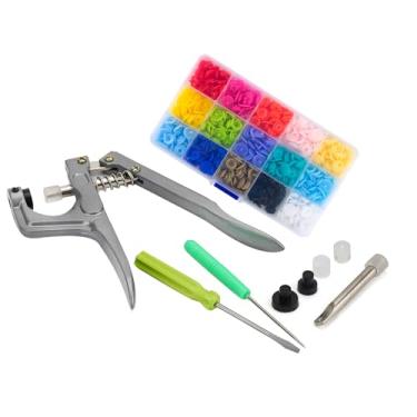 Imagem de Botões de pressão de resina com alicates, 150 conjuntos de botões de pressão de quatro fechos com alicates