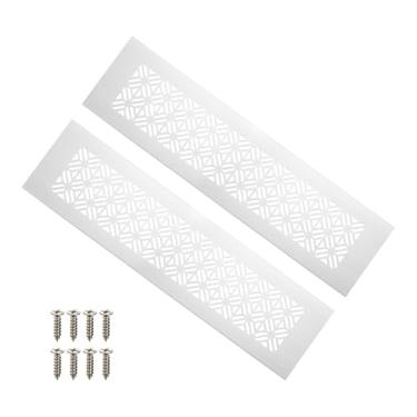 Imagem de PATIKIL Capa de ventilação de porta de 25 x 7 cm, capa de ventilação de grade de alumínio resistente com parafusos de montagem para porta de guarda-roupa de armário, cinza claro