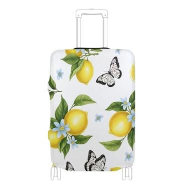 Imagem de Joisal Capas de bagagem para protetores de mala, capa elástica para terno, acessórios de viagem, manga de mala de viagem pintada floral, limões amarelos, P, serve para capa de 45 a 50 cm, Limões