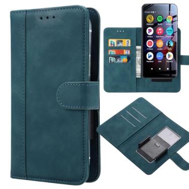 Imagem de Ranyi Capa para leitor de MP3 Innioasis G1 G3 G5, carteira de couro universal com compartimentos para cartões, clipe móvel, flip magnético, capa de proteção para innioasis G1 G3 G5 MP3 Player - Azul