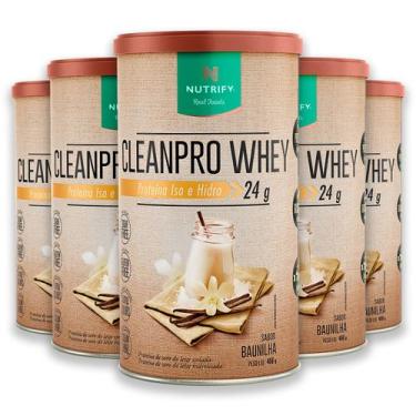 Imagem de Kit 5 CleanPro Whey Baunilha Nutrify 450g