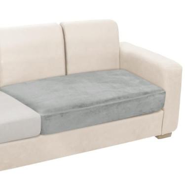Imagem de Capa de almofada de sofá NAISI Velvet Stretch de 2 lugares cinza claro