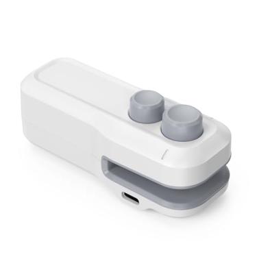 Imagem de Mini seladora de bolsa, seladora térmica recarregável 2 em 1 com carregamento tipo C, cortador integrado para lanches e sacolas plásticas, revendedor portátil para cozinha, viagens e armazenamento de