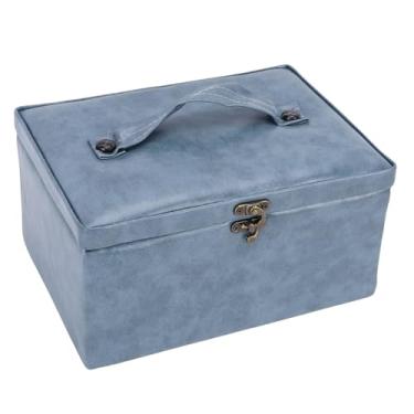 Imagem de GLOGLOW Organizador de Costura de Camada Dupla Cesta de Costura, Grande Capacidade Design de Armazenamento de Camada Dupla Caixa de Armazenamento de para Linhas Tesoura Botões Agulhas Artesanato