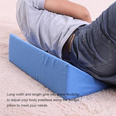 Imagem de Acouto Almofada de Espuma Viscoelástica para Pernas Espuma Confortável para Trás Alívio Lombar Apoio para Descanso Almofada de Capa de Travesseiro Suporte Ergonômico para Travessas Laterais e (Azul)