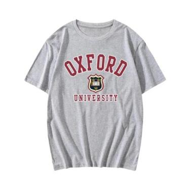 Imagem de Camiseta Unissex Estampada Da Universidade De Oxford, Verão, Manga Cur