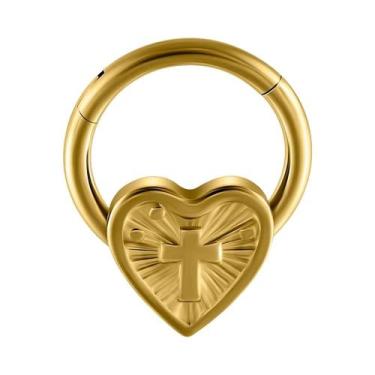 Imagem de Piercing De Titânio Sólido Com Hexagrama, Clicker Articulado Para Sept