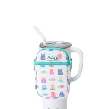 Imagem de Swig Life Bolsa Mega Caneca, Bolsa para Garrafa de Água com Alça Ajustável, Pochete de Garrafa de Água com Bolso para Telefone com Zíper, Acessórios para Copos (Lake Girl)