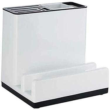 Imagem de Escorredor de talheres, escorredor de talheres, grade dividida, suporte para facas e garfos, suporte de utensílios, prateleira de secagem, organizador de balcão