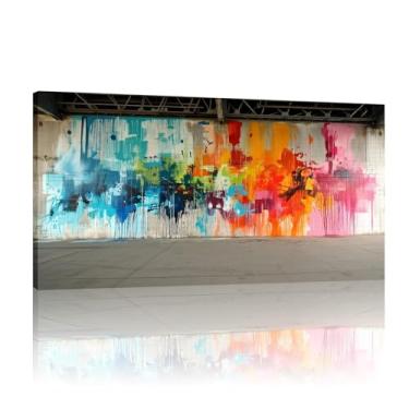 Imagem de Impressões em tela extragrande, pôster Banksy, arte de parede em tela engraçada, pôsteres e impressões Banksy, tela decorativa de parede de arte Banksy - (72 x 142 cm) moldura interna de 71 x 142 cm