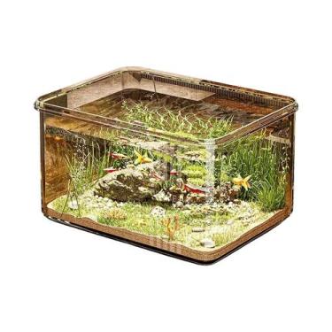 Imagem de Aquário Retangular Transparente Para Decoração De Mesa, Escritório E C