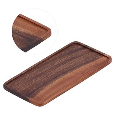 Imagem de Domary Bandeja de Madeira Polida à Mão Com Textura Transparente Bandeja de chá para Armazenamento Cozinha Em Hotel Doméstico