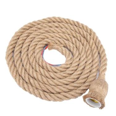 Imagem de Suporte de Lâmpada Pendant E27 com Corda Cana Vintage Base Luz Teto Estilo Industrial Decoração Iluminação Criativa para Sala Estar Restaurante 85-265