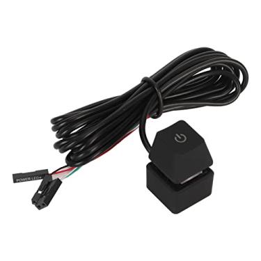 Imagem de Estink Botão de Energia para PC Extensão 6,6 Pé Interruptor de Energia para Computador de Mesa Externo Com Luz Gradiente de 7 Cores Tecla Mecânica Azul para Escritório Em Casa Lan