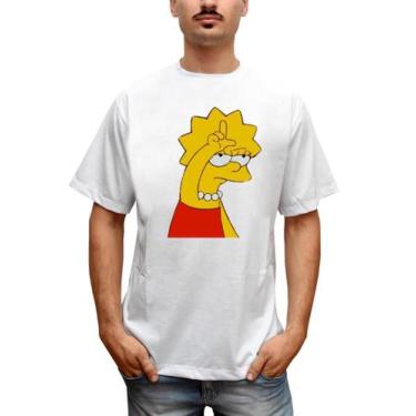 Imagem de Camiseta Masculina  Lisa The Simpsons, Branco, G, Homem
