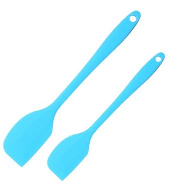Imagem de Lelasety Conjunto de 2 espátulas de silicone resistentes ao calor, raspadores antiaderentes sem costura, utensílios de cozinha de borracha para assar, cozinhar, raspar, misturar, 20 e 28 cm