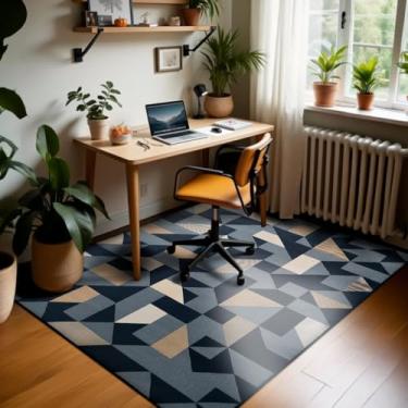 Imagem de 1 Tapete Escritório Grande Antiderrapant 150X200 Js Do Zi Vr (M20 Azul - Geométrico Moderno)