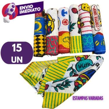 Imagem de Kit Pano De Prato Guardanapo Copa Cozinha Secar Louça Atoalhado Felpud