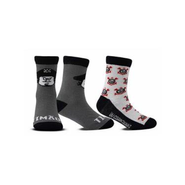 Imagem de Kit/2 Meia Corinthians Rikam 49600 Infantil Oficial Algodão T. 21/24 2