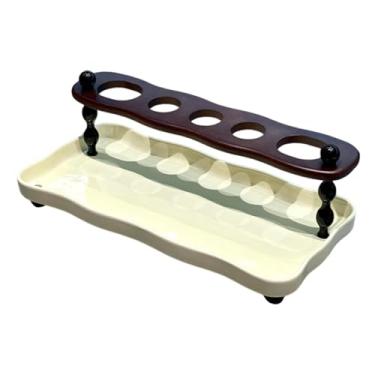 Imagem de IEUDNS Organizador de pasta de dentes e escova de dentes elétrica, economizador de espaço para de banheiro, suporte de armazenamento para banheiro de, Bandeja Amarelo-creme