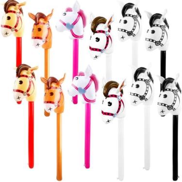 Imagem de Pacote inflável Stick Horse Sonarun com 12 unidades para festa infanti