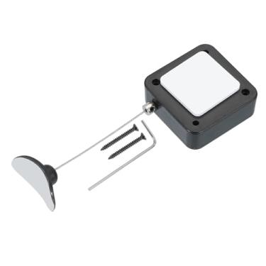 Imagem de Cabo retrátil de controle remoto de 2 m, trava de cordão de segurança com adesivo de dupla face e parafuso para controle remoto de TV, preto (tampa de borracha curva)