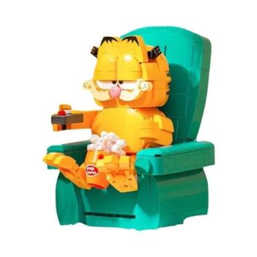 Imagem de Conjunto De Blocos De Montar Sofá Garfield Mini Figuras Cena Clássica 