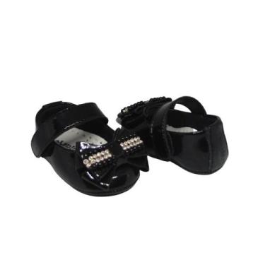 Imagem de Sapatinho de Bebe Sapatilha Luxo Laço Batizado Feminino Infantil Menin