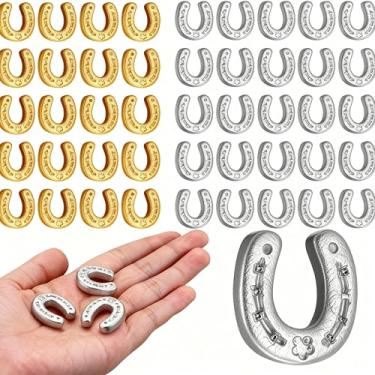 Imagem de Giegxin 60 peças de estatuetas Derby, decoração de ferradura, corrida de cavalos, ferradura da sorte, mini decorações de resina, minúsculas da sorte, flatback, artesanato faça você mesmo para fazer