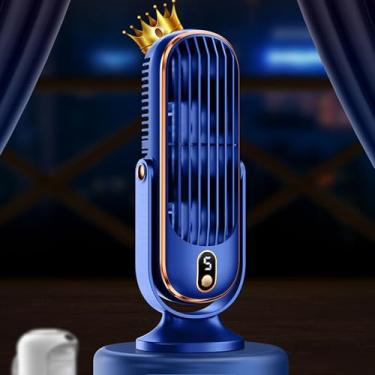 Imagem de Ventilador de Mesa USB Sem Escova Oscilante Silencioso 5 Velocidades para Casa Escritório Carro com Bateria 1800mah Resf