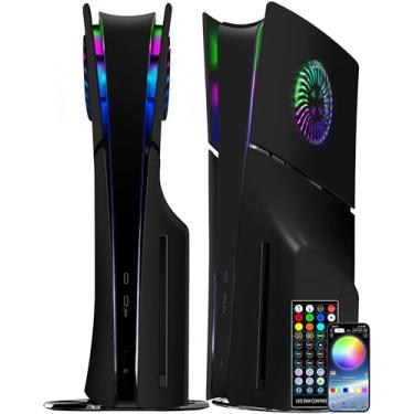 Imagem de Joso Placa frontal para PS5 Slim Disc Edition, capa de substituição antiarranhões à prova de poeira com anel RGB, capa adequada para PS5 Slim (CD-ROM), placas para acessórios PS5 Slim - Disco | 2023