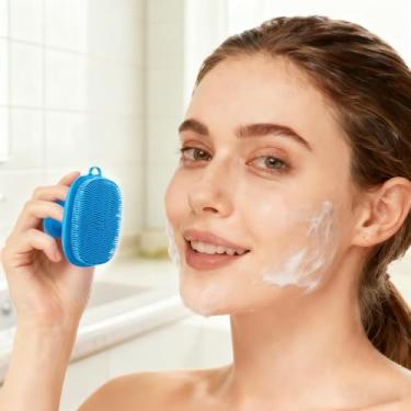 Imagem de Escova de limpeza facial portátil de silicone, ferramentas de cuidados com a pele, escovas de massagem esfoliantes macias para homens, mulheres e viagens